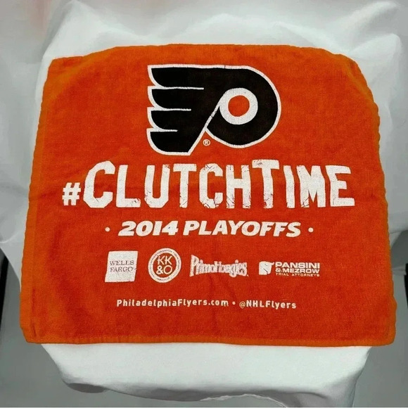 Philadelphia Flyers Knit Hat Towel One Size Orange Fan Gear - Picture 6 of 9